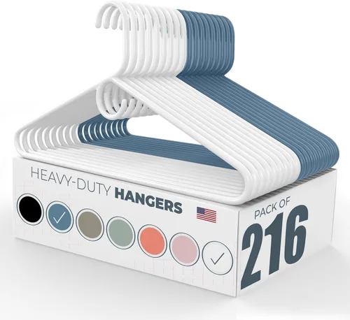 Miniatura 74 de Perchas de plástico resistentes hechas en Estados Unidos a granel, 20, 30, 50, 100 unidades disponibles, perchas de plástico fuertes, perchas
