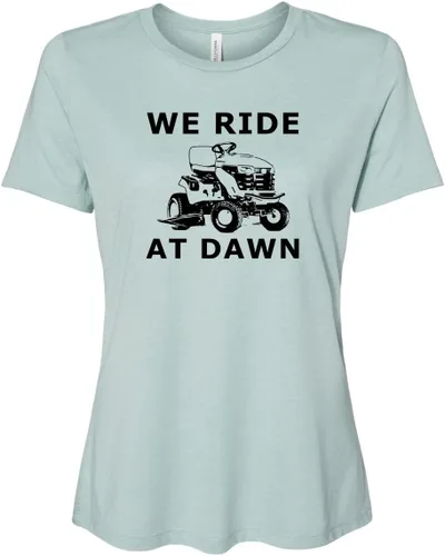 Cute Women's Screen Printed Crew Neck Tee, Shirts With Sayings, Dusty Blue or Olive