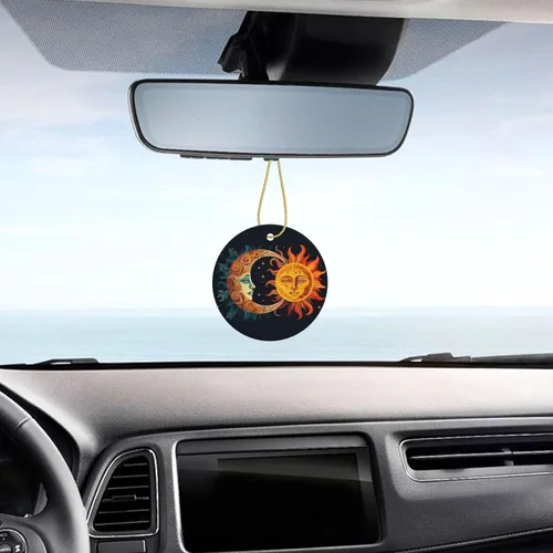Miniatura 4 de Adornos colgantes de cerámica con sol dorado, colgantes de bolsa para mujer, decoración de interiores de automóvil, colgantes de árbol de Navidad