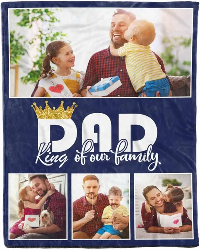 Miniatura 24 de D-Story Mantas para papá, manta de regalo personalizada de hija, manta para el Día del Padre, regalos para papá de parte de la hija, manta con fotos