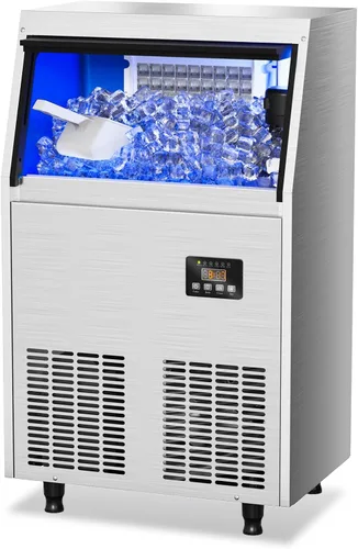 Miniatura 2 de Coolski Máquina de hielo comercial, máquina de hielo de 200 libras/24 horas con capacidad de almacenamiento de 35 libras, 45 cubitos de hielo