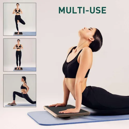 Miniatura 7 de Wooden Wobble Board for Adults - Anti-Slip Balance Board for Stand-Desk Core Strength Therapy