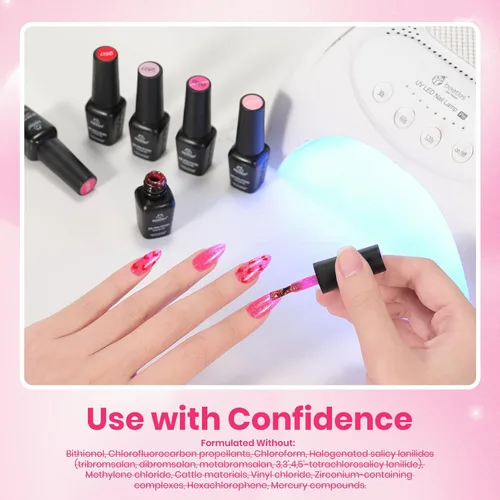 Miniatura 49 de Beetles - Kit de esmalte de uñas de gel con luz UV – 80 piezas de encantamiento de color, kit de uñas de gel de 55 colores con capa base de todo
