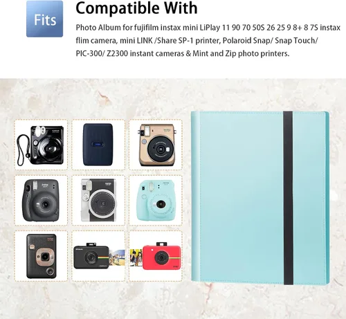 Miniatura 4 de Álbum de fotos de 432 bolsillos para cámara Fujifilm Instax Mini, cámara Polaroid Mini, para cámaras instantáneas Fujifilm Instax 12 11 9 40 99 90 8