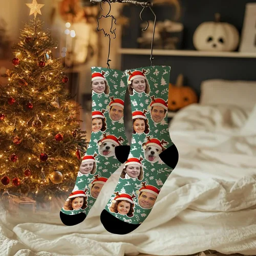 Miniatura 52 de Artsadd Calcetines personalizados para mujeres y hombres, amantes de los perros y gatos, regalos divertidos unisex personalizados