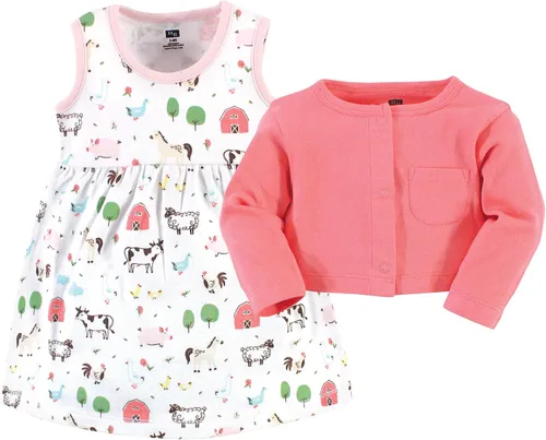 Miniatura 2 de Hudson - Conjunto de vestido y cárdigan de algodón para bebé