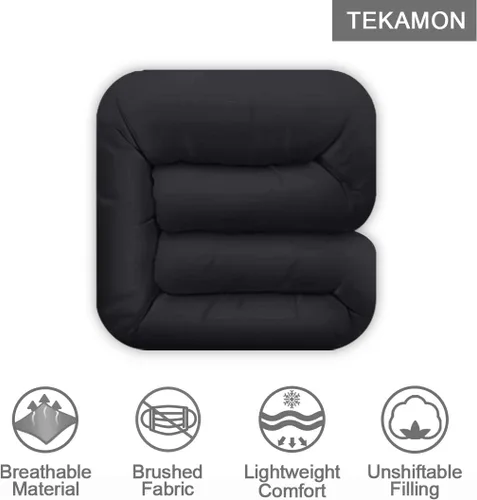 Miniatura 6 de TEKAMON - Edredón individual para todas las estaciones, cálido en invierno y suave en verano, acolchado, relleno alternativo de edredón con pestañas
