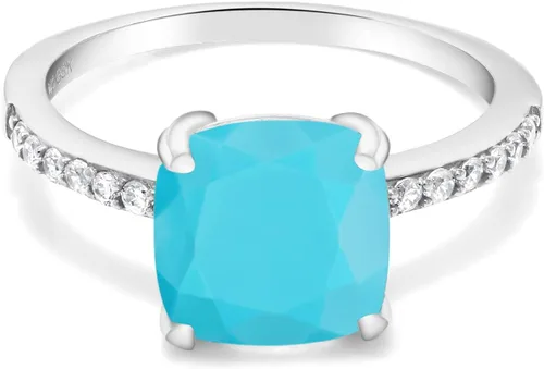 Miniatura 37 de Gem Stone King Anillo de compromiso de plata de ley 925 con piedra preciosa de corte cojín de 0.315 in Anillo de compromiso de aniversario de boda