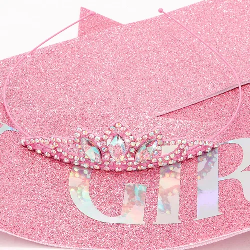 Miniatura 5 de COCIDE Juego de banda y tiara de princesa para niñas y mujeres, kit de accesorios para fiesta de cumpleaños con corona rosa, decoraciones de feliz