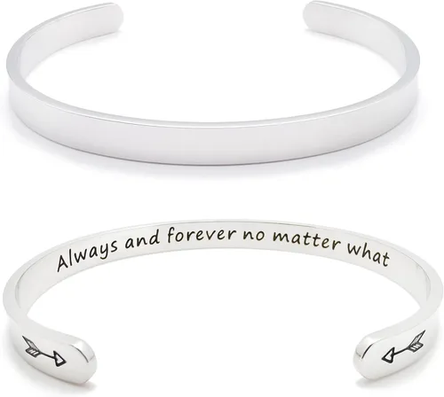 Miniatura 333 de Pulseras inspiradoras para mujer, joyería de acero inoxidable, con refranes, pulsera motivacional con mensaje oculto, pulseras grabadas para mejor