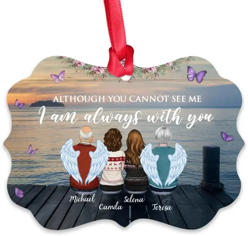 Miniatura 25 de Gossby Adorno conmemorativo de Navidad personalizado – Pérdida de padre estoy siempre contigo (padre, hija) personalizado para decoración de árbol