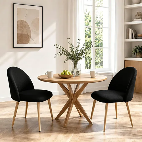 Miniatura 9 de Lightdot Juego de 2 sillas de comedor, cómodos asientos de terciopelo, sillas de sala de estar modernas de mediados de siglo, sillas de cocina