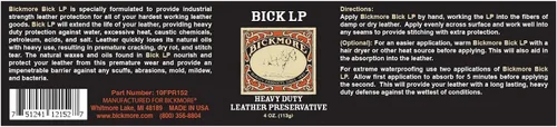 Miniatura 2 de Bickmore Acondicionador de cuero, reparación de arañazos Bick LP de 4 onzas, conservante de cuero LP resistente, protector de cuero, bálsamo