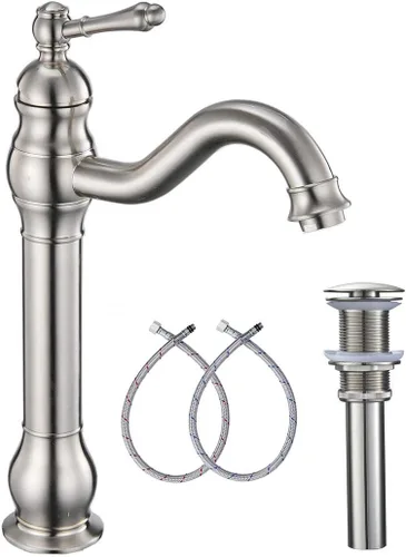 Miniatura 17 de Grifo giratorio de 360 ° con un solo orificio para lavabo de baño, desagüe desplegable a juego sin desbordamiento, bronce aceitado Bronce frotado