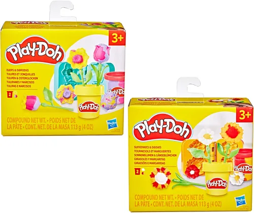 Miniatura 2 de Play-Doh Paquete de dos flores, tulipanes, narcisos, girasol y margaritas, kit de manualidades para niños, regalos para niñas y niños