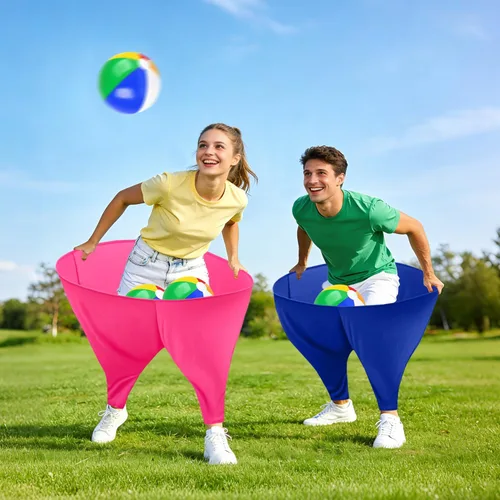 Miniatura 4 de Juego de pantalones de abuelita para patio, pantalones gigantes de abuelita, juego al aire libre, incluye pelotas hinchables y bombas de aire