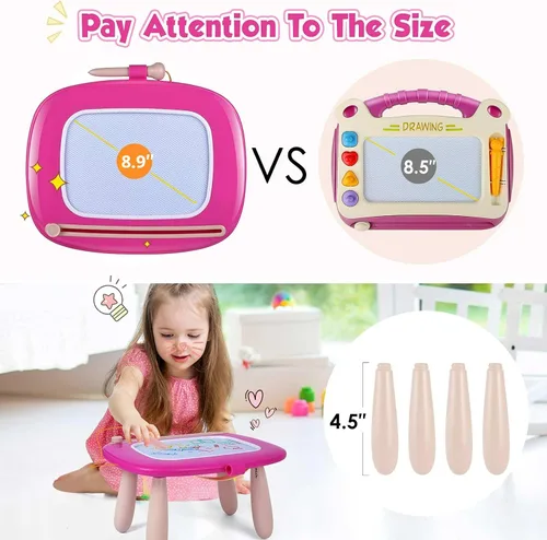 Miniatura 2 de Smasiagon Juguetes para niñas y niños, tablero de dibujo magnético para niños pequeños, tablero de garabatos de aprendizaje temprano escritura