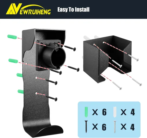 Miniatura 6 de Juego de soporte para cargador de vehículo eléctrico y caja de control, almacenamiento de cargador de vehículo eléctrico de montaje en pared, base