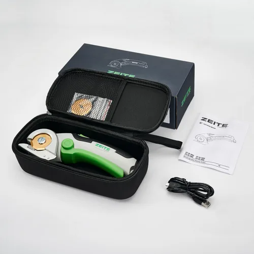 Miniatura 9 de ZEITE Tijeras inalámbricas de 4V, cortador eléctrico de cajas de cartón con cuchillas HSS recubiertas de titanio, ideal para cortar cuero, alfombra