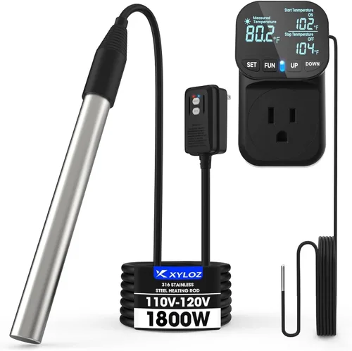 Miniatura 8 de Calentador de agua eléctrico de inmersión de 1800 W, calentadores de agua totalmente sumergibles con termostato y GFCI, para fregaderos, bañeras