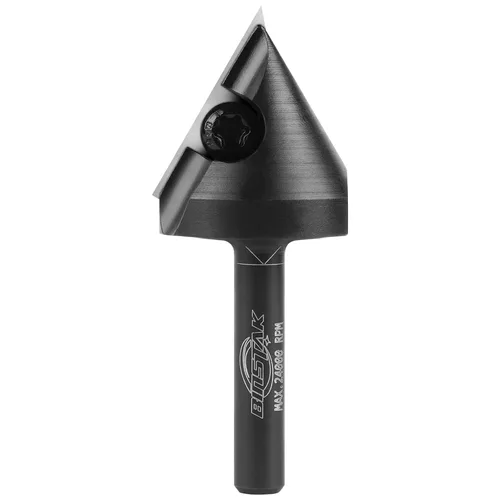 Broca de enrutador de ranura en V de 60 grados Vástago de 1/4 pulgadas, brocas de enrutador CNC de madera de inserción de carburo para tallado de