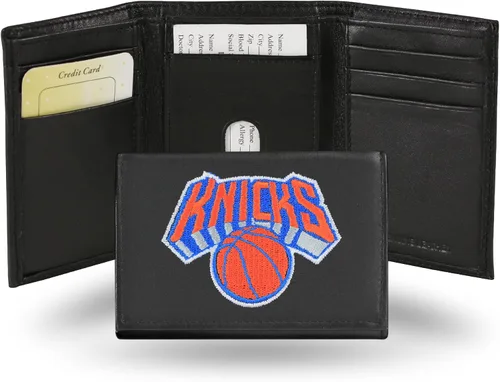 Miniatura 16 de NBA - Cartera de piel auténtica bordada de tres pliegues de 3.25 x 4.25 pulgadas, delgada por Rico Industries
