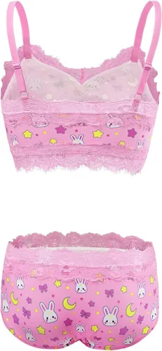 Miniatura 6 de Littleforbig Conjunto de ropa de dormir de encaje para mujer, ropa de dormir con tirantes y pantalones cortos, lencería bralette conjunto de ropa