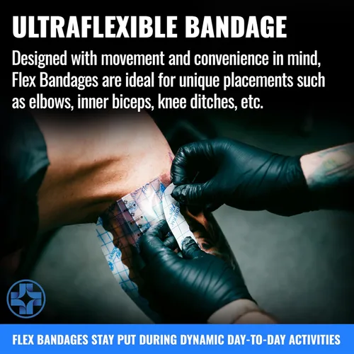 Miniatura 2 de Saniderm - Rollo de vendaje Flex Tattoo Aftercare - Envoltura de tatuaje ultra flexible, impermeable, estéril para una curación rápida y protección