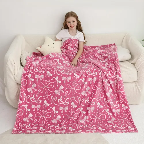 Miniatura 18 de Softan Manta Decorativa de Unicornios para Niños que Brilla en la Oscuridad, Regalos de Manta para Niños y Niñas, Manta de Franela Suave y Acogedora