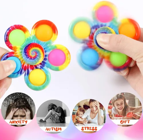 Miniatura 4 de Gigilli Paquete de 24 juguetes Fidget Spinners para niños de 4 a 8 a 12 años, juguetes de caja del tesoro, premios para el aula, bolsas de regalo