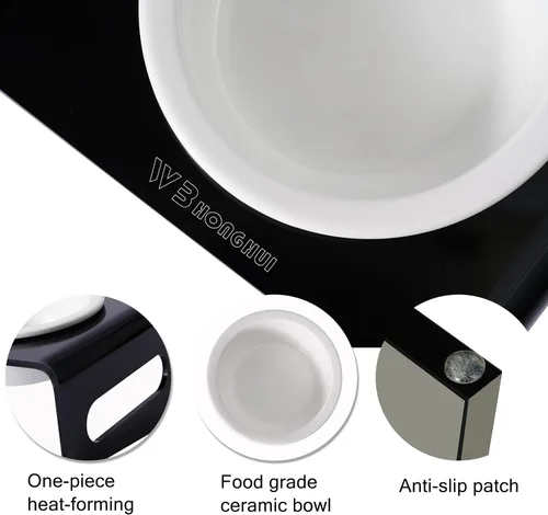 Miniatura 3 de Cuencos elevados inclinados para alimentos y agua para gatos o perros pequeños, soporte para 3 platos de acrílico transparente para cachorros