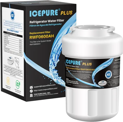 Miniatura 10 de ICEPURE Filtro de agua para refrigerador RWF0600A para GE MWF, MWFINT, MWFP, MWFA, GWF, HDX FMG-1, GSE25GSHECSS, WFC1201, RWF1060, 197D6321P006