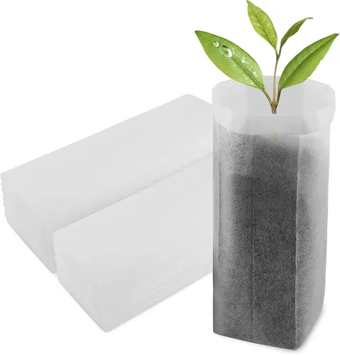 100 bolsas de vivero para plantas – 7.87 x 13.77 pulgadas, bolsas transpirables de cultivo de plantas, macetas de tela para cultivo de plantas,