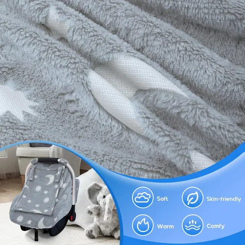 Miniatura 2 de Funda de asiento de automóvil para bebé, fundas de asiento de automóvil que brillan en la oscuridad, funda de asiento de automóvil infantil de felpa