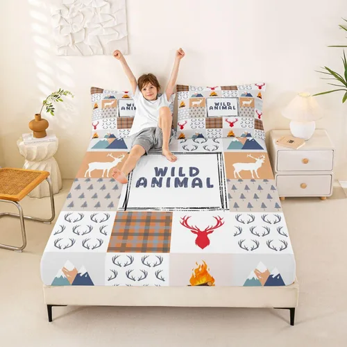 Miniatura 13 de Erosebridal Sábana bajera con temática de pesca, juego de ropa de cama rústica de granja tamaño individual para niños, adolescentes y adultos, ropa