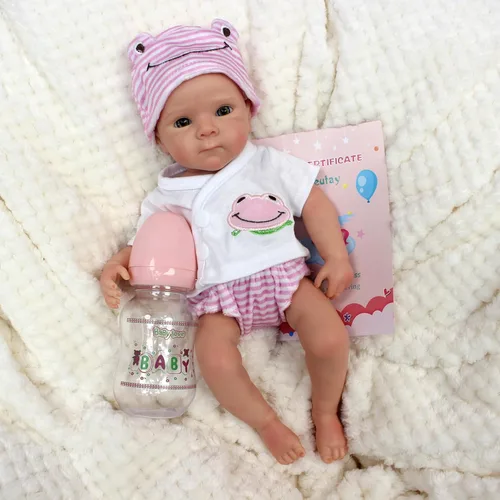 Miniatura 8 de Gileutay Muñeca de silicona de cuerpo completo de 12 pulgadas, muñecas de bebé recién nacidas realistas que parecen bebés de la vida real
