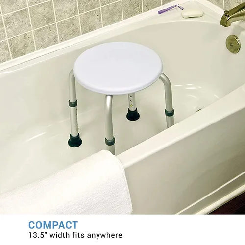 Miniatura 2 de Graham-Field 2060R-1 Lumex - Taburete de ducha, altura ajustable, pies antideslizantes y capacidad de peso de 300 libras, color blanco