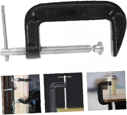 Miniatura 3 de Juego de abrazaderas en C de 3 pulgadas, abrazadera C de acero resistente, abrazaderas de fuerza industrial C para carpintería, soldadura