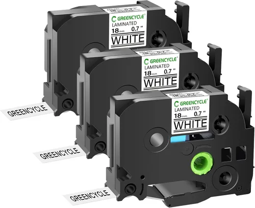 Miniatura 20 de GREENCYCLE Compatible para cinta de etiqueta Brother P-Touch TZe-111 TZe-211 TZe-315 6mm 0.23" laminada TZe TZ 1/4 pulgada negra sobre claro/blanco