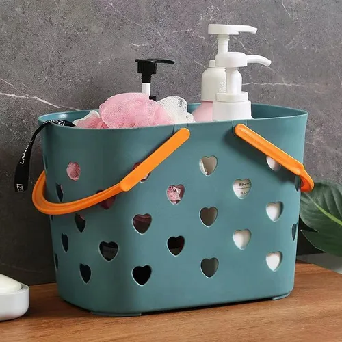 Miniatura 6 de Anyoifax Cesta portátil de almacenamiento de plástico con asa para ducha, organizador de caja para baño, despensa, cocina, dormitorio universitario