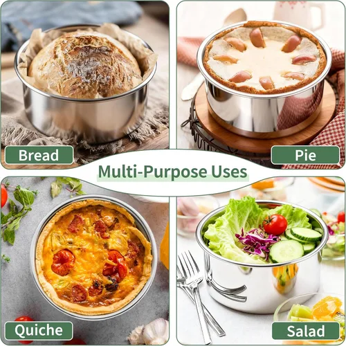 Miniatura 7 de TeamFar 5 Inch Cake Pan Set of 2, Stainless Steel Small Layer Cake Baking Pans Tins, Round Bakeware for Birthday Wedding Party, Non-Toxic & Healthy