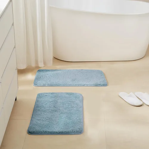 Miniatura 40 de TECHMILLY Alfombras Corredoras de Baño Super Suaves Peludas, Alfombras de Baño de Microfibra Gruesas Antideslizantes Absorbentes, Tapete de Baño