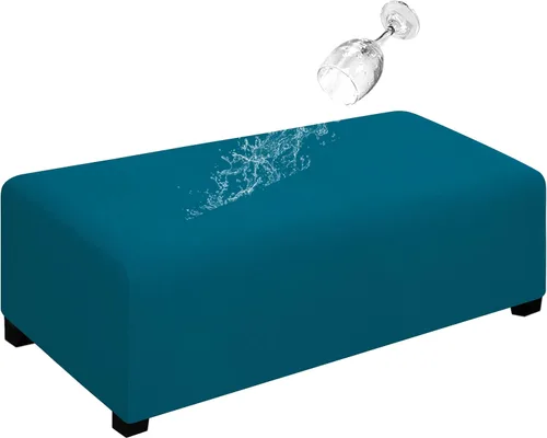 Miniatura 46 de Easy-Going Funda para Otomán Elástica 100% Doble Impermeable Rectangular Plegable Taburete de Almacenamiento Protector de Muebles Funda Suave