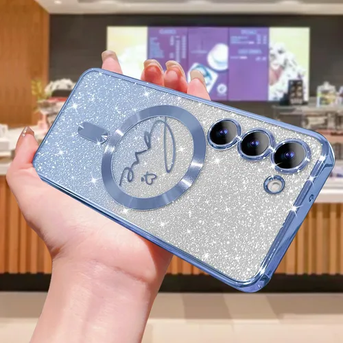 Miniatura 251 de ZONRW - Funda para Samsung Galaxy S22 Ultra magnética, para mujeres y niñas, cubierta trasera suave, lujosa, con corazón de amor, bling, degradado