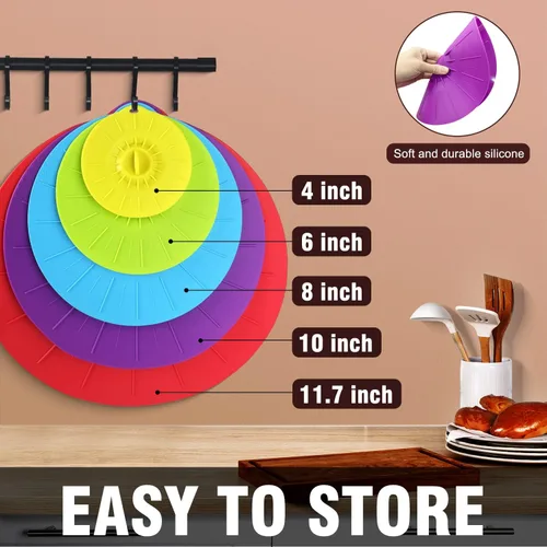 Miniatura 5 de Elegante Live – Conjunto de 5 cubiertas para alimentos, para microondas 5pcs Multi