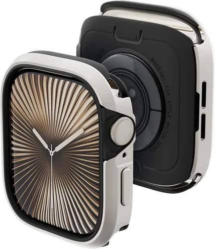Miniatura 17 de MAGEASY Funda resistente de aluminio de calidad aeronáutica para Apple Watch de 45mm Series 9, 8, 7 Carcasa metálica dura 2 en 1 con parachoques