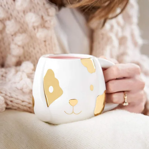 Miniatura 7 de Taza Pinky Up Penny con cachorro, taza de café bonita para los amantes de los perros, con 16 oz de capacidad, y accesorio para té, de cerámica