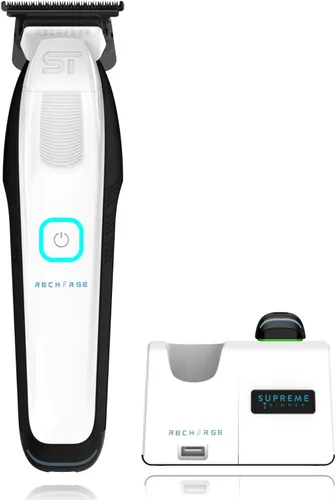 Miniatura 13 de Supreme Trimmer Recharge ST777 - Recortadora de barbero profesional con 2 baterías extraíbles Motor de 8000 RPM, cuchillas DLC de espacio cero