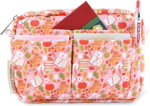 Miniatura 19 de qianshan Organizador de Portafolio con Múltiples Bolsillos, Bolsa de Cosméticos Impermeable con Cremallera de Viaje, Bolsa de Almacenamiento