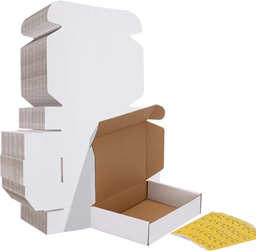 Miniatura 21 de HORLIMER - Cajas de envío pequeñas de 7x5x2, conjunto de 50, caja de cartón corrugado blanca para envío de correspondencia